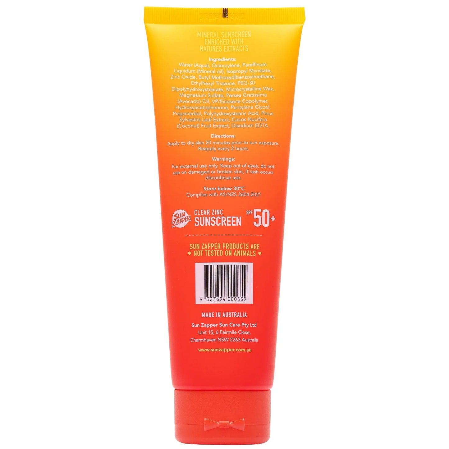 Clear Zinc Sunscreen SPF 50+ Zinc Oxide Mineral Sunscreen