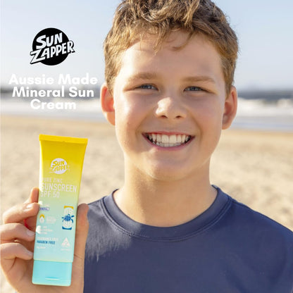 Pure Zinc Mineral Sunscreen SPF 50 – 25% Non-Nano Zinc Oxide, Reef Safe, Organic, 100mL